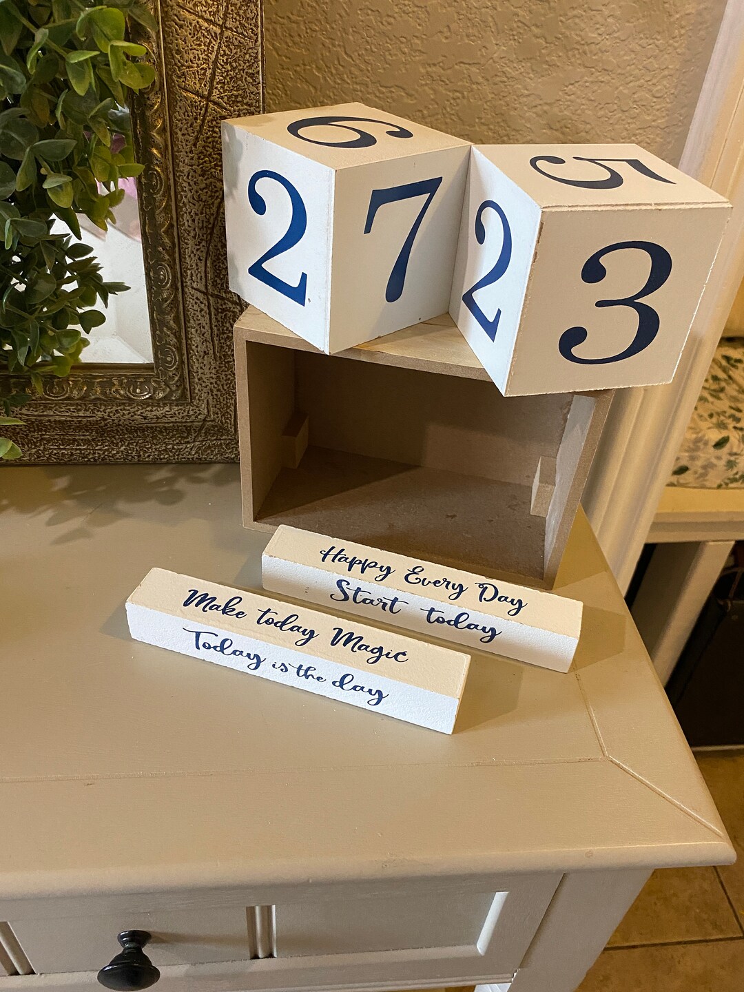 Wooden Block Calendar Set / Desk Calendar Set / Tier Tray Etsy