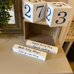 Wooden Block Calendar Set / Desk Calendar Set / Tier Tray Decor