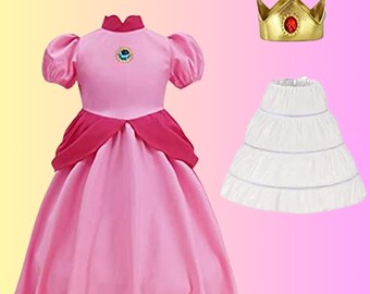 Princesse Peach Cosplay Costume pour adultes et enfants, costume