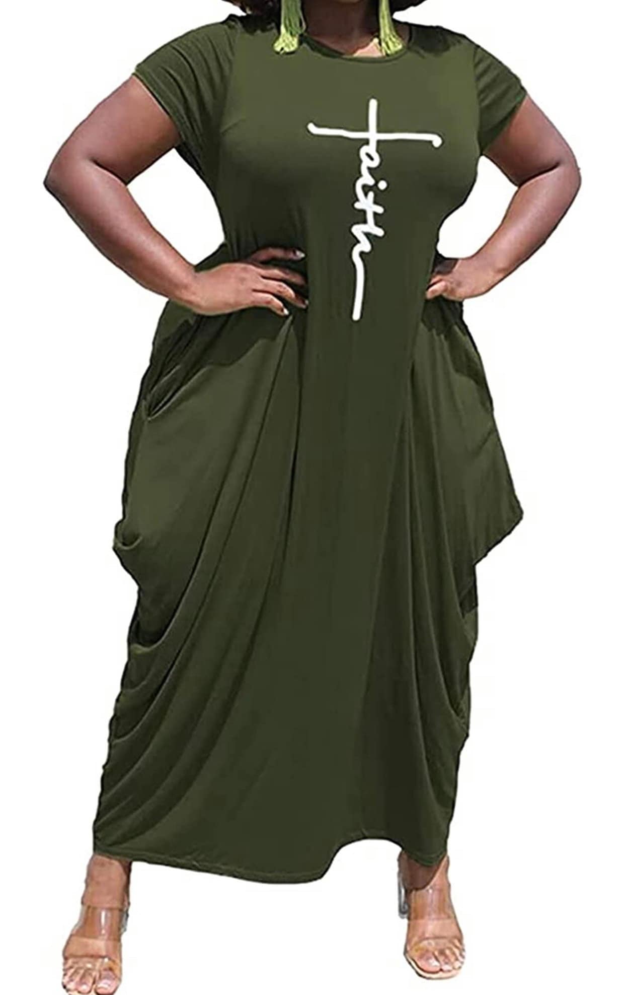 Womens Faith Oversize Baggy Maxi Dress Causal Loose Summer Etsy UK