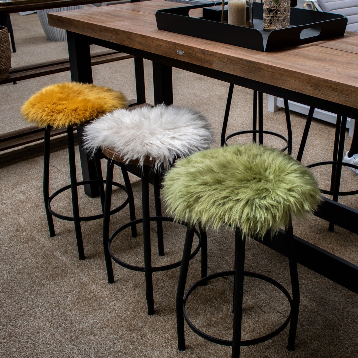 Sheepskin Chair Cushion White Seat Cushion Sheepskin Seat Etsy