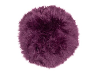 Dutchskins Schapenvacht stoelkussen paars - zitkussen schapenvacht - zetel kussen - sheepskin chair pad purple