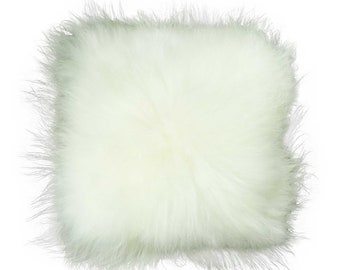 Dutchskins Coussin Coussin Peau de mouton islandaise | Oreiller islandais blanc | Coussin en fourrure blanc