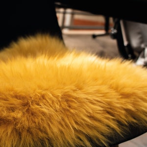 Dutchskins Sheepskin chair cushion yellow sheepskin seat cushion seat cushion sheepskin chair pad yellow image 4