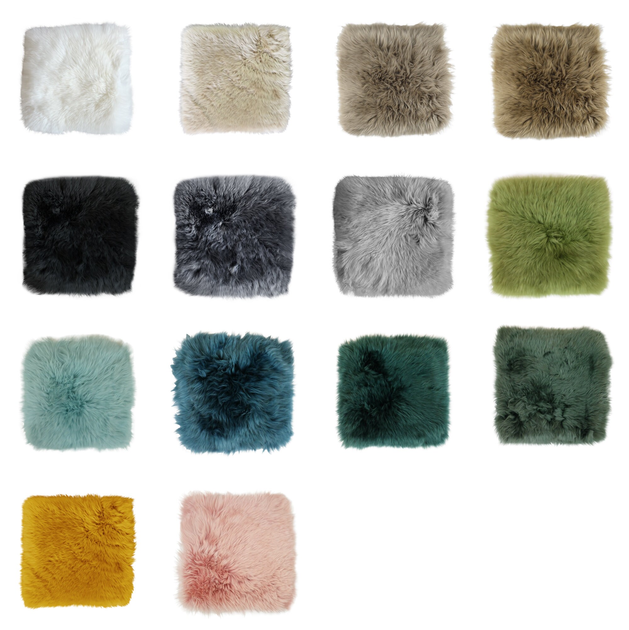 Sheepskin Chair Cushion Dark Green Square Seat Cushion Etsy