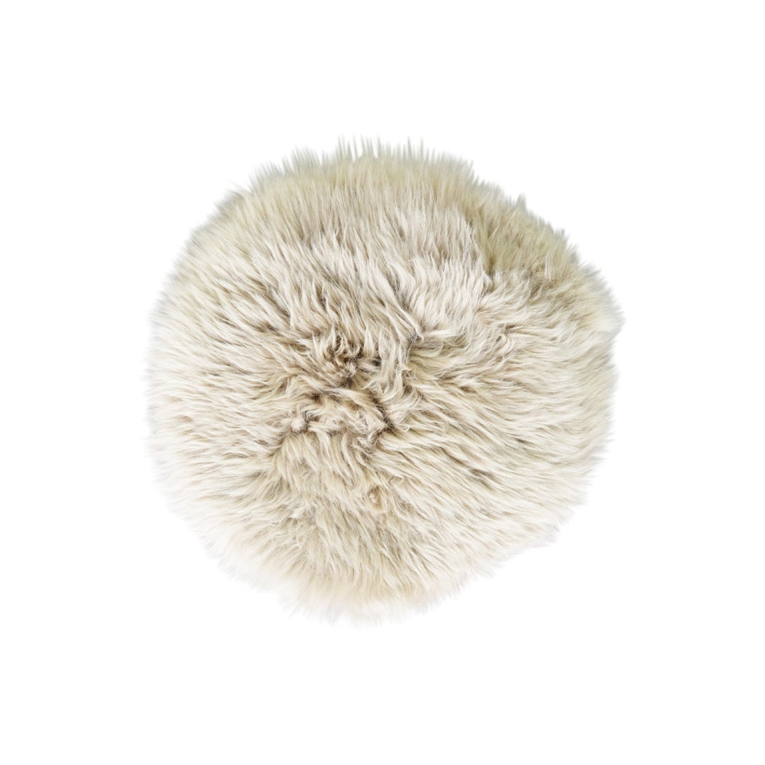 Sheepskin Chair Cushion Cream Linen Seat Cushion Sheepskin Etsy