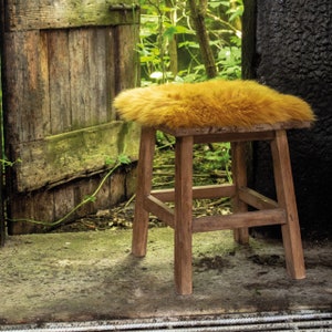 Dutchskins Sheepskin chair cushion yellow sheepskin seat cushion seat cushion sheepskin chair pad yellow image 3