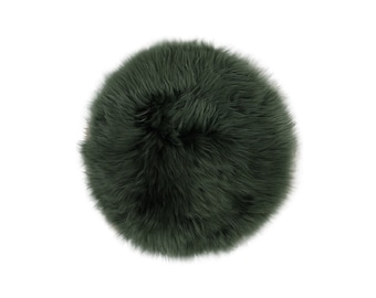 Dutchskins Schapenvacht stoelkussen donker groen - zitkussen schapenvacht - zetel kussen - sheepskin chair pad green