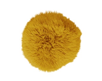 Dutchskins Schapenvacht stoelkussen geel - zitkussen schapenvacht - zetel kussen - sheepskin chair pad yellow