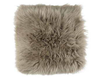 Dutchskins Sheepskin chair cushion light taupe square - seat cushion sheepskin - seat cushion - sheepskin chair pad light taupe