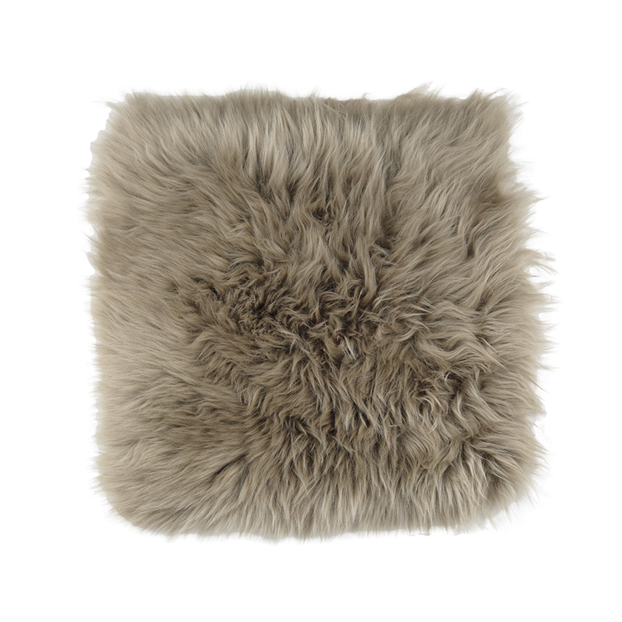 Sheepskin Chair Cushion Taupe Square Seat Cushion Sheepskin Etsy