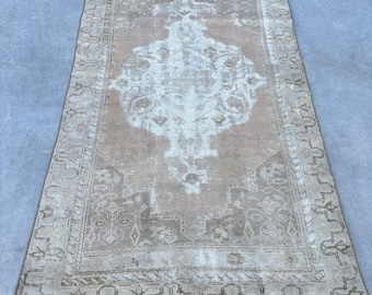 Accent Rug, Turkish Rug, Vintage Rug, Medallion Design Anatolian Rugs, Rugs For Bedroom, 3.7x6.4 ft Beige Rug, Home Decor Rug, Wool Rug,