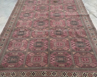 Vintage Kaiseri Rug, 7x10 ft Large Rug, Turkish Rug, Decorative Rug, Rugs For Living Room, 6.4x9.5 ft Brown Rug, Anatolian Rug, Wool Rug,