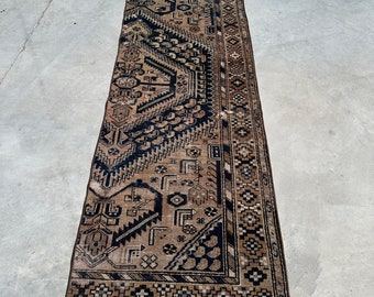 Turkish Rug, Runner Rugs, Vintage Rug, Anatolian Rug, Rugs For Hallway, 2.4x6.9 ft Brown Rug, Oushak Rugs, Wool Runner Rug,