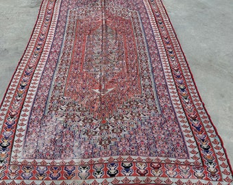 Vintage Kilim, Turkish Kilim, Large Kilim, Decorative Anatolian Kilim, Rugs For Bedroom, Oushak Pink Kilim, Handwoven Living Room Kilim,