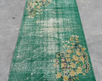 トルコラグ、4 x 7フィートのエリアラグ、ヴィンテージラグ