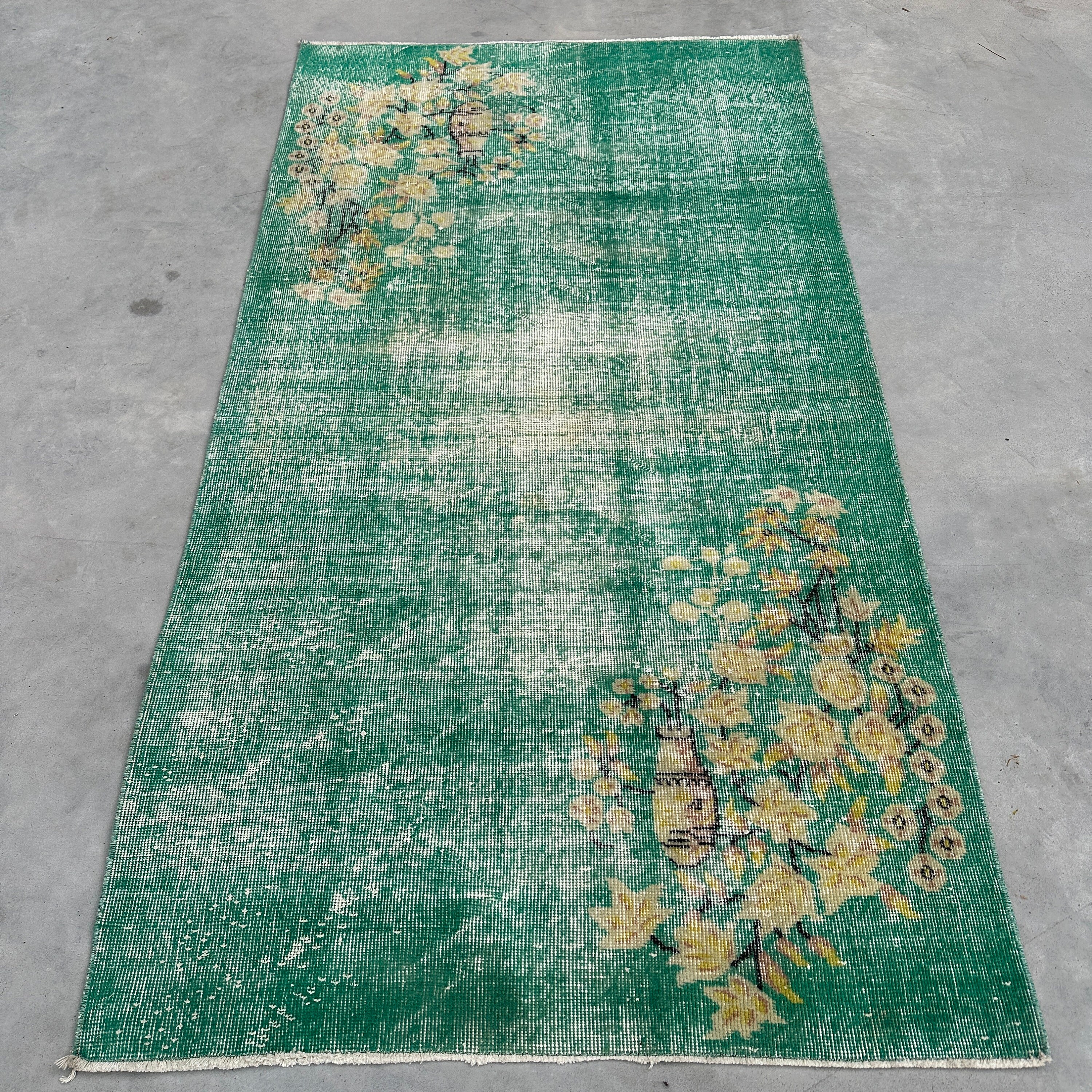 トルコラグ、4 x 7フィートのエリアラグ、ヴィンテージラグ