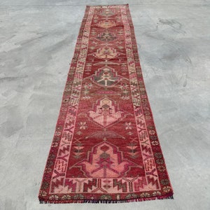 Alfombra vintage, alfombra turca, alfombras de pasillo de 3x12, alfombra Herki, alfombra anatolia, alfombras para pasillo, alfombra roja de 2,5x11,4 pies, alfombras de cocina, alfombra de lana para escalera.