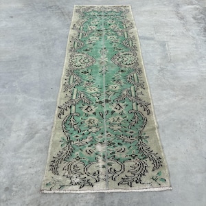 3x9 ft Runner Rug, Turkish Rug, Patchwork Rug, Vintage Rug, Antique Rugs, Rugs For Corridor, 2.6x8.3 ft Beige Rug, Anatolian Rug,