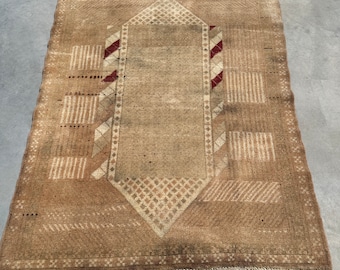 4x6 ft Accent Rug, Turkish Rug, Vintage Rug, Muted Anatolian Rugs, Rugs For Bedroom, 3.8x5.1 ft Beige Rug, Oriental Rug, Dorm Accent Rug,