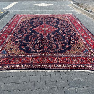 Oriental 10x14 Rug, Blue Oversize rug, 10x14 Vintage rug, Turkish rug 10x14 , Large Rug, Home Decor Rug