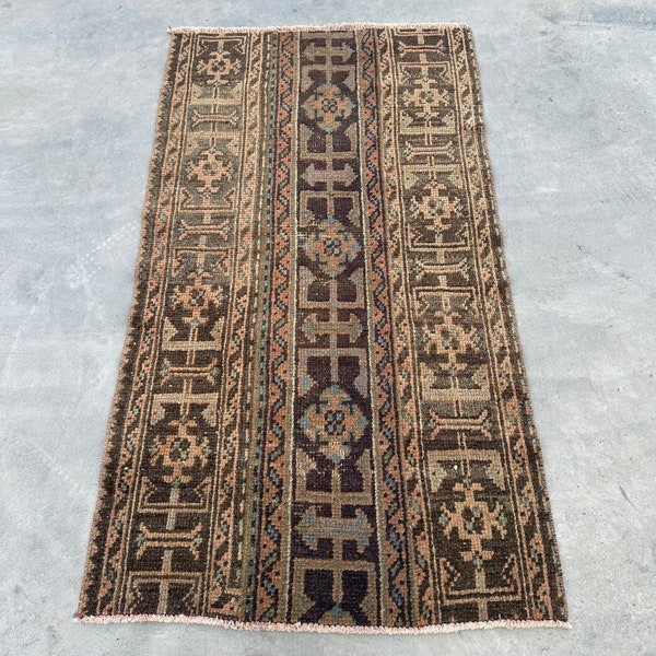 Patchwork Rug, 3x5 ft Small Rugs, Vintage Rug, Turkish Rug, Oushak Rug, Rugs For Entry, 2.4x4.3 ft Beige Rug, Bedroom Rug, Small Wool Rug,