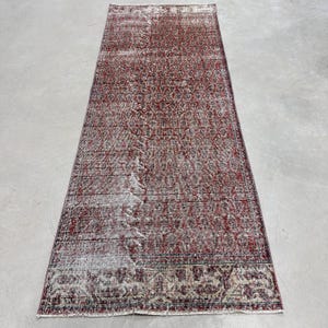 3x9 Runner Rugs, Turkish Rug, Vintage Rug, Anatolian Rug, Rugs For Kitchen, 3.1x8.7 ft Red Rug, Boho Chic Turkish Rug, Long Runner Rug,