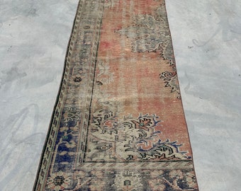 Turkish Rug, Vintage Rug, Accent Rugs, Antique Anatolian Rug, Rugs For Entry, 2.9x7.1 ft Beige Rug, Wool Oushak Rug, Vintage Decor,