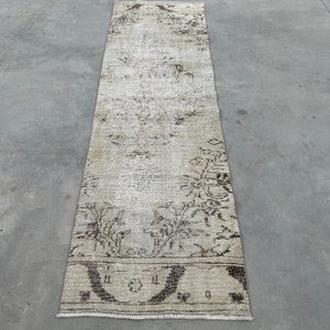 Turkish Rug, Vintage Rug, 3x9 ft Runner Rugs, Antique Anatolian Rug, Rugs For Stair, 2.4x8.3 ft Beige Rug, Wornout Rugs, Kitchen Rug Runner,