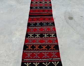 Turkish Kilim, Runner Kilim, Patterned Anatolian Kilim, Vintage Kilim, Rugs For Stair, Oushak Kilim, Red Kilim, Turkey Kilim, Kitchen Kilim,