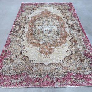 6x10 Large Rug, Vintage Rug, Turkish Rug, Anatolian Rug, Rugs For Bedroom, 6.5x10.2 ft Beige Rug, Vintage Beni Ourain Rug, Wool Turkish Rug