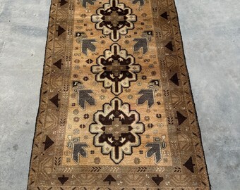 Vintage Rug, Turkish Rug, Small Rugs, Antique Rug, Rugs For Bathroom, 2.8x4.6 ft Beige Rug, Floor Rugs, Small Vintage Rug,