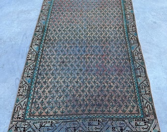 Vintage Rug, Accent Rugs, Turkish Rug, Antique Rugs, Rugs For Bedroom, 3.6x6.2 ft Green Rug, Kitchen Rug, Tribal Turkish Rug,