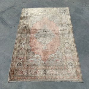 Turkish Rug, Vintage Rug, 3x5 Small Rugs, Decorative Anatolian Rug, Rugs For Entry, 2.9x4.1 ft Beige Rug, Bedroom Rugs, Small Turkish Rug,
