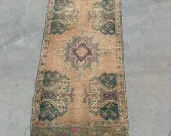 Turkish Rug, 2x4 ft Small Rugs, Vintage Rug, Muted Anatolian Rug, Rugs For Entry, 1.5x3.1 ft Beige Rug, Door Mat Rugs, Turkish Rug Small,