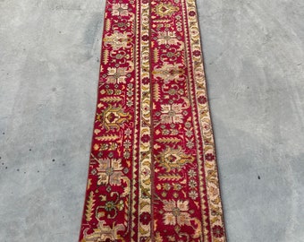 Vintage Rug, Turkish Rug, 2x6 ft Runner Rugs, Patchwork Rug, Antique Rugs, Rugs For Kitchen, 1.8x5.5 ft Pink Rug, Anatolian Rug, Boho Rug,