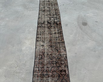 2x10 ft Runner Rugs, Vintage Rug, Turkish Rug, Faded Anatolian Rugs, Rugs For Kitchen, 1.7x10 ft Gray Rug, Anatolian Rug, Boho Rug Runner,
