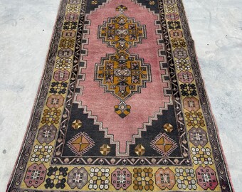 Vintage Rug, 4x8 Ft Area Rugs, Turkish Rug, Muted Oushak Rug, Rugs for ...