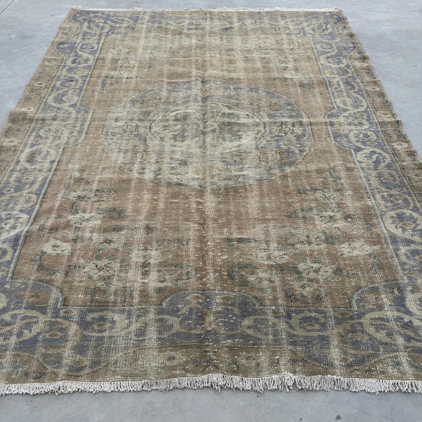 Turkish Rug, Tribal Rug, 8x10 ft Large Rugs, Faded Anatolian Rug, Rugs For Living Room, 7.1x9.8 ft Beige Rug, Middle East Rug, Wool Rug,