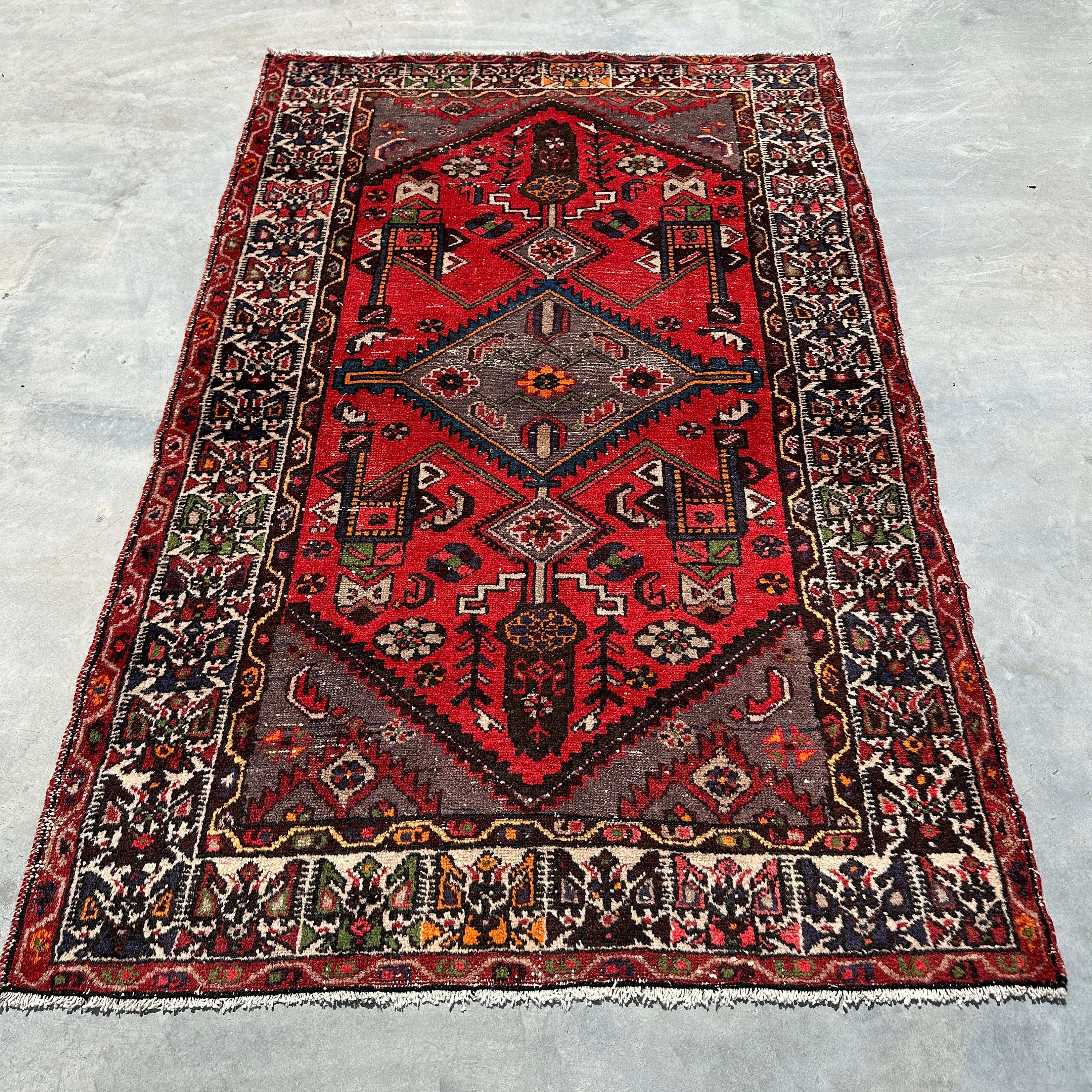 ROUND112cm\"Clockwork”ViNTAGE TURKiSH RUG 2.1 Ft. X 9.2 Ft. Vintage Patchwork Rug TR21494 – Turk Rugs