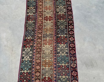 Turkish Rug, Small Rugs, Vintage Rug, Patchwork Oushak Rug, Antique Rug, Rugs For Bathroom, 1.8x3.5 ft Pink Rug, Anatolian Rugs,