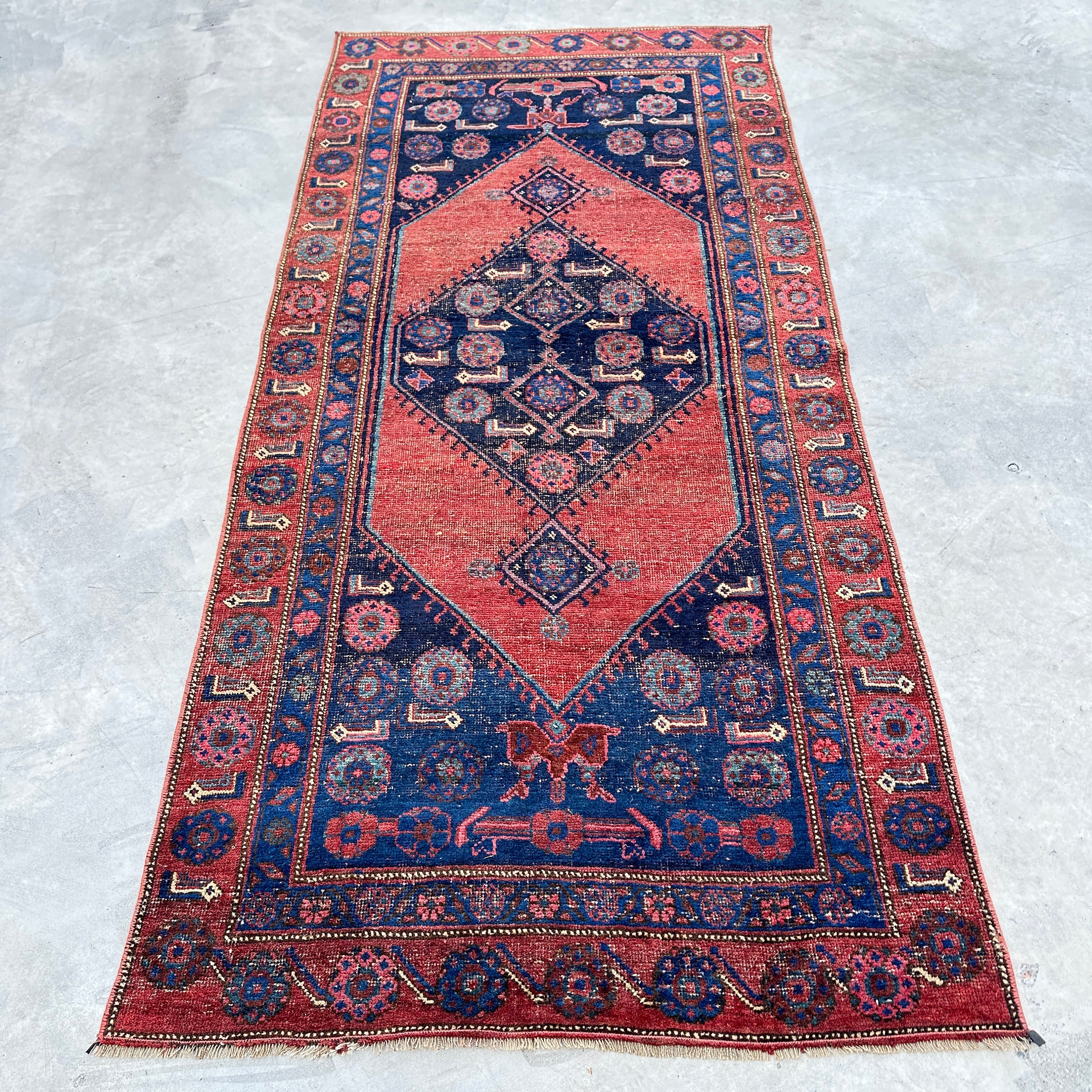 Tappeto, tappeto turco, tappeto vintage, tappeti anatolici, tappeti per soggiorno, tappeto rosso 3,4x7,1 piedi, tappeti di lana per l'ingresso, tappet