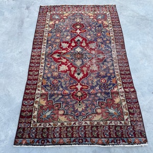 Vintage Rug, Turkish Rug, Area Rug, Antique Rug, Rugs For Bedroom, 3.8x6.4 ft Red Rug, Anatolian Wool Rug, Turkish Area Rug,