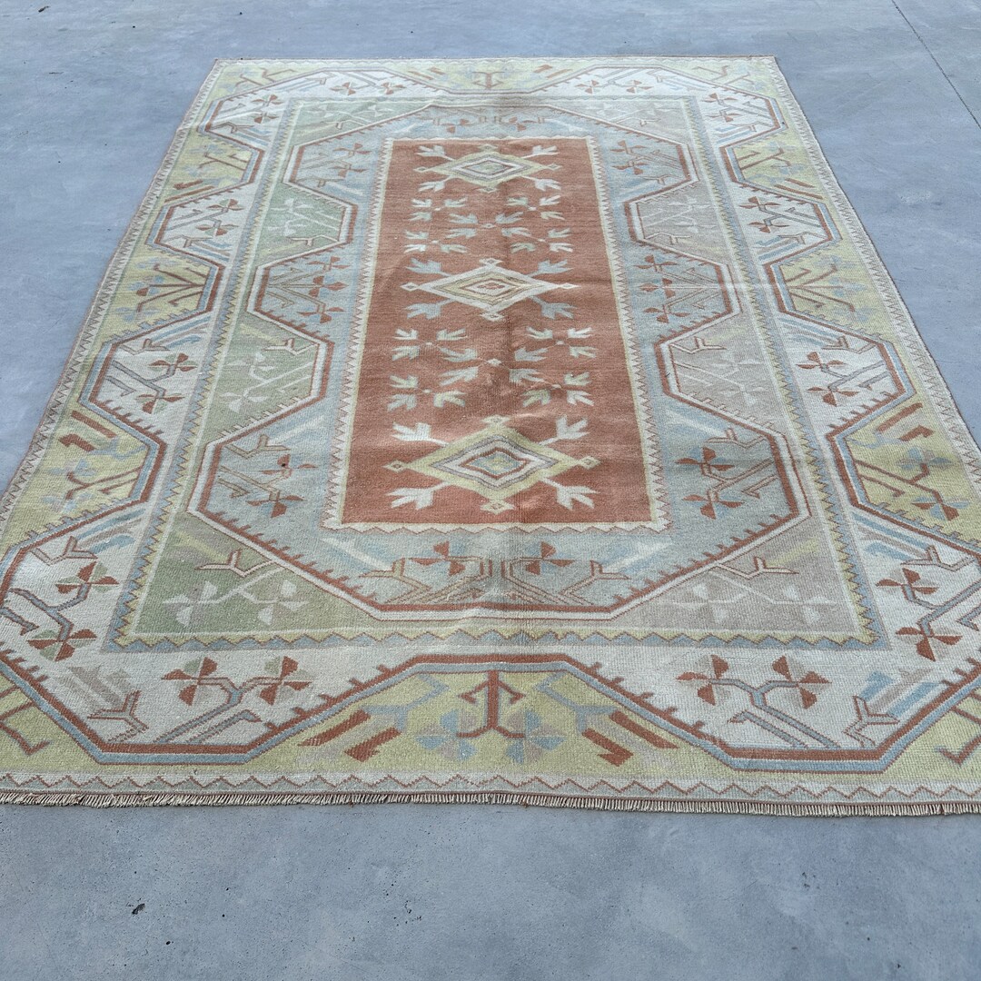 Large Turkish Rug Vintage Rug, 6x8 Large Rug, Turkish Rug, Antique Aztec Rug, Rugs for ...