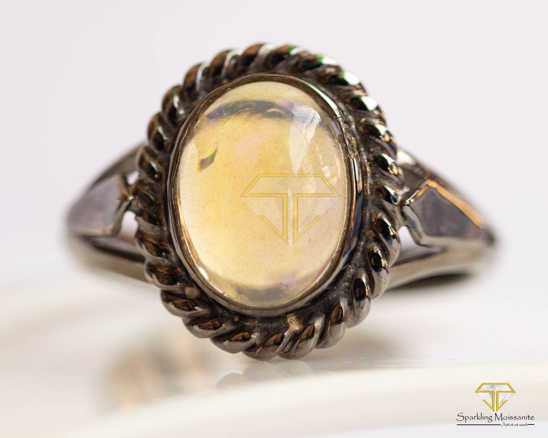 Unique Opal Ring Bezel Set Opal Ring Genuine Welo Opal Ring Etsy