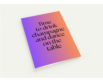 Set with 10 greeting cards - Time to drink champagne... Party time - Front and back - Think at New Year's Eve