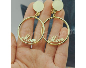 Custom Hoop Name Earrings J-Lo Inspired Name Hoops Personalised Exaggerated Custom Hoops Name Earrings Personalized Earrings Gift Women Gift