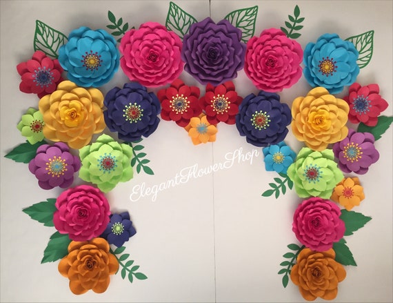 Mexican Tissue Paper Flowers - Handmade in Mexico - Set of 12