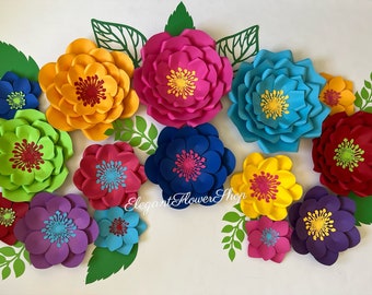 Fiesta Paper Flowers Set, Fiesta Paper Flowers Backdrop, Mexican Paper Flowers, Fiesta Baby Shower / Wedding/ Birthday