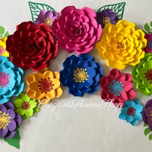 Fiesta Paper Flowers Set, Fiesta Paper Flowers Backdrop, Mexican Paper Flowers, Fiesta Baby Shower / Wedding/ Birthday